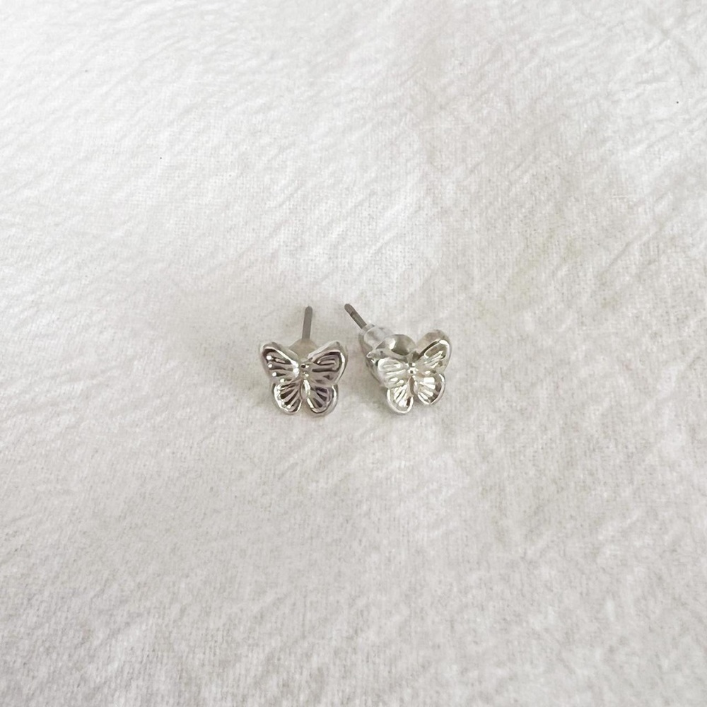 Silver Butterfly Stud Earrings